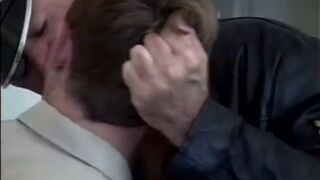 Randy dick sucking cop takes cock in his mouth and ass and wanks off dick