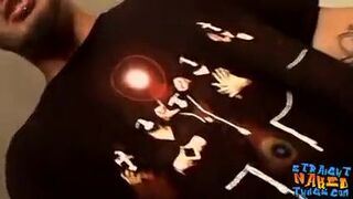 Straight thug Spade is talking to his buddy and masturbating