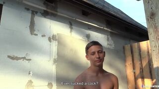 Gorgeous Twink Stud Gets An Offer For His Tight Ass And Gets Left With A Big Facial - Hunter