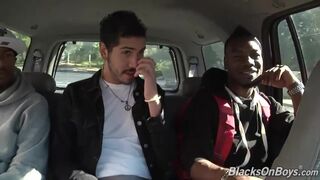 White dude sucking off two black cocks