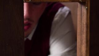 Sinful twink bareback drilled by priest in confession booth