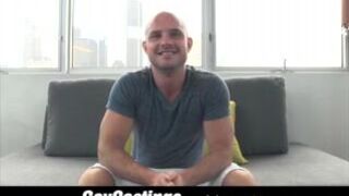 Casting thick dick fucks leather SF otter on casting cou