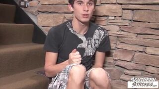 Hot Pale Twink Skyler T Jerks Off Solo His Cock