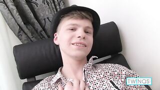 Skinny Blonde Twink James T Strokes His Throbbing Hard Cock!