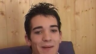 Solo masturbation with a young homosexual with a big cock