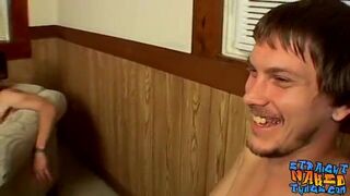 Straight friends jerking off and cumming