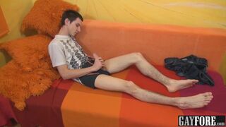 Eryk is feeling horny and cannot wait to spank his big cock