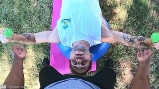 Men Two Park Hunks Meet Up For Some Interracial Sexy Time