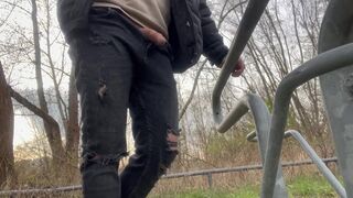 Dick flashing near strangers in town park