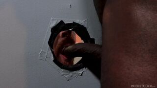 Hot - Tattooed Redhead Takes Raw BBC Through Glory Hole