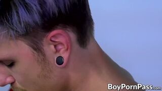 Passive guy loves it when his rectum is filled by large cock