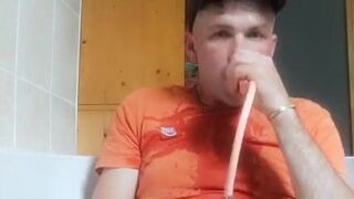 Fun with my penis pump, pissing in it, so hot and cumming, too