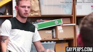 Inked shoplifter cums hard while being fucked raw and deep