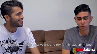 Young Latin Sebas Cruz covering Camilo Brown's face in cum for wild Latinos