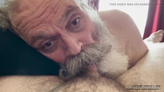 Moustache Grandpa Cocksucker Gives Glorious Suck Job