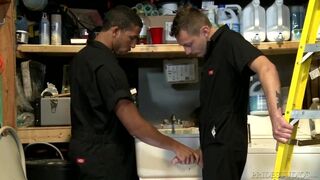 Big Cock Handyman Tops Ebony Colleague