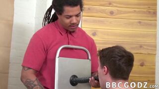 Thick ebony penis domination for a shy white man loving it