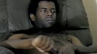 Ebony amateur works on his big black dick until a hot climax