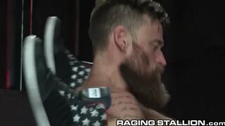 Big Buldge Spotted on Hairy Bottom in the Bathroom