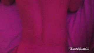 He’s drenched in cum!