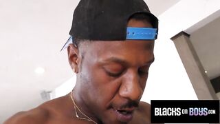 BlacksOnBoys - Blue Eyed Beautiful Inked Hunk Gets Spitroasted Hard