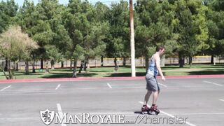 Man Roller Skating Hunk Gets Pounded