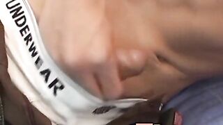 Barebacked Latino twink cums while getting slammed hard