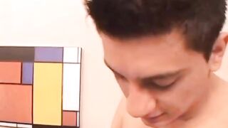 Raw fucking young Latinos making out before anal time