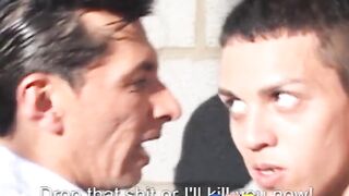 Sexy little twink becomes a prison bitch for a mature guy