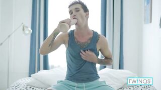 Tattooed Brunette Noah A Deeply Fills His Ass With A Dildo!