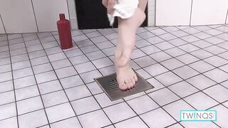 Innocent Looking Brat Matthew Sits On The Bathroom Floor To Jerk Off!