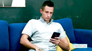 Hung Twink Thomas Rubs His Tight Butthole While Jerking Off!