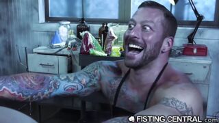 Daddy Doctor Fists His Hunk Monster & Disobedient Assistant