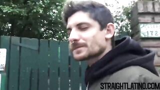 Pierced latino sucks dick POV before outdoor bareback