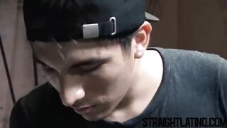 Young straight Latino sucks a big dick and barebacked in POV