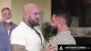 Hot - Bear DILF Brings Hot Muscle Hunk Home So Bottom Boyfriend Can Top Too! DP THREESOME