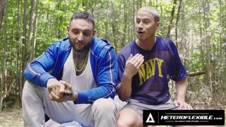 Hot - Buds Skyy Knox & Tony D'Angelo Make Excuses To Jerk Off & Try Anal On Camping Trip