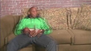 Pierced blonde guy rides a huge black dong