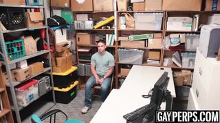 Hot inked thief gets barebacked by officers huge black dick