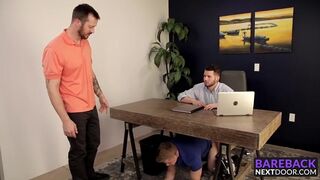 Two horny jocks enjoy fucking a young twink in his tight ass