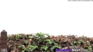 Muscle gay Leo Luckett spitroasted during bareback threeway