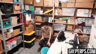 Young perp anally banged by an officer with a big dick