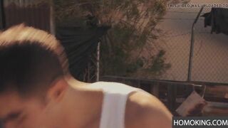 A Hot day for two Hot Gay Guys in the Backyard