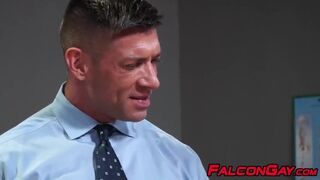 Tattoed stud pounding guys hole after rimming and sucking