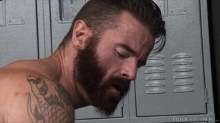 Tattooed Muscle Hunk Fucks Hairy Jock After Work-Out - Hot