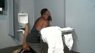 Bear Daddy Roughs Up Brian Bonds In Gym Bathroom