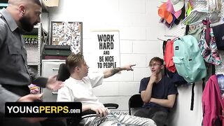 Young Twink - Nerdy Boy Fulfills His Dream Of Sucking Two Dicks At The Same Time In The Backroom