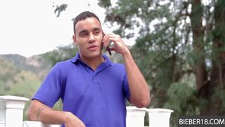 Hairless gay bloke drills super happy friend