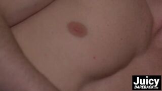 Rubber man stuffs his meaty fat cock into this tight ass