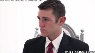 Cock sucking Mormon twinks take turn blowing each other